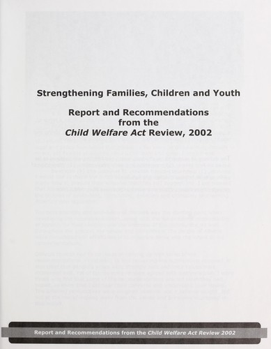 Strengthening families, children and youth