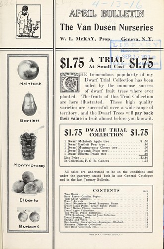 April bulletin [of] the Van Dusen Nurseries