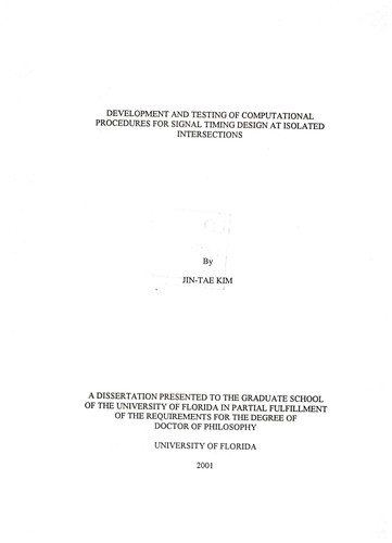 Development and testing of computational procedures for signal timing design at isolated intersections