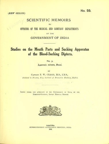 Studies on the mouth parts and sucking apparatus in the blood-sucking Diptera