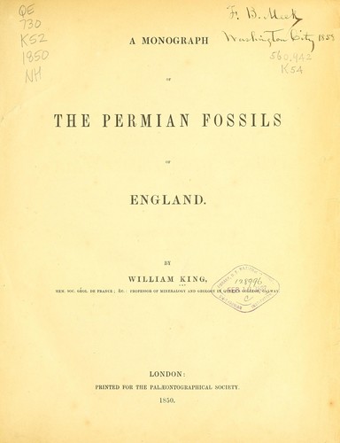 A monograph of the Permian fossils of England