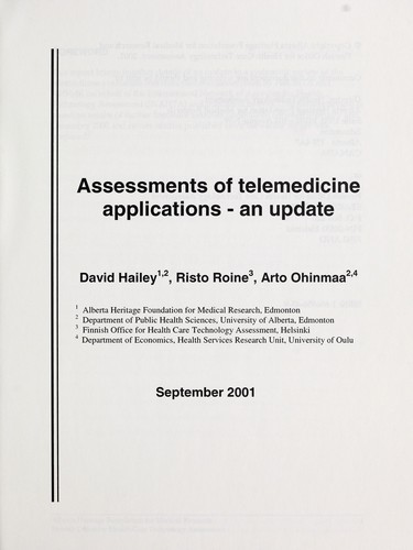 Assessments of telemedicine applications