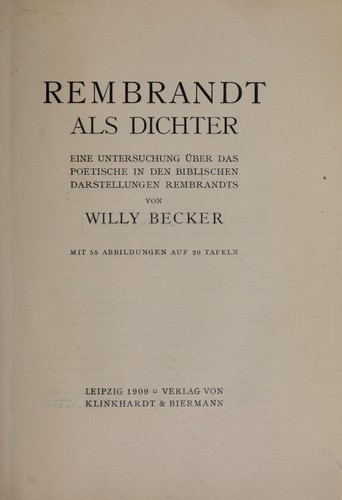 Rembrandt als dichter