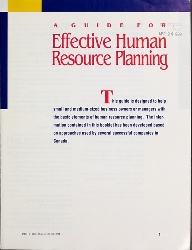 A Guide for effective human resource planning