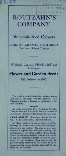 Wholesale contract price list and catalog of flower and garden seeds