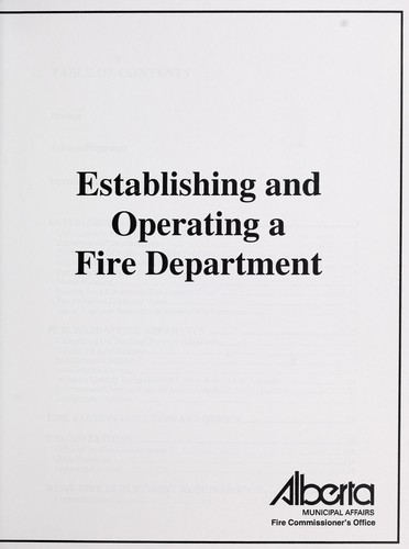Establishing and operating a fire department
