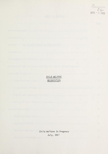 Child welfare orientation