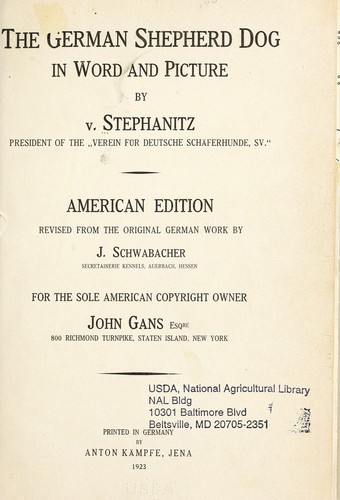 The German shepherd dog in word and picture