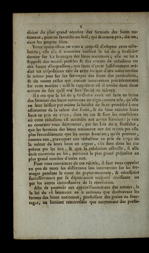 Opinion de Delzons, de pute  du Cantal, sur la re solution du 8 pluvio se relative aux fermages arre rage s de biens nationaux