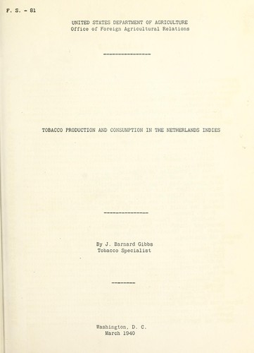 Tobacco production and consumption in the Netherlands Indies