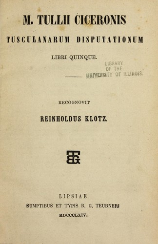 Tusculanarum disputationum libri quinque