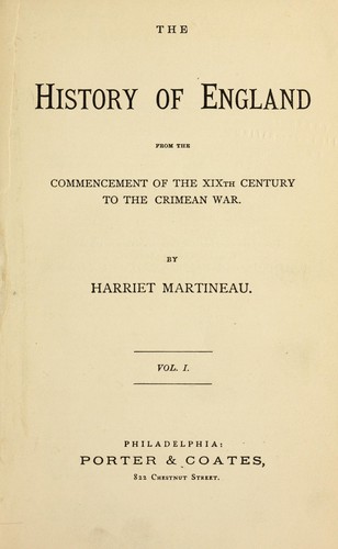 The history of England from the commencement of the XIXth century to the Crimean war