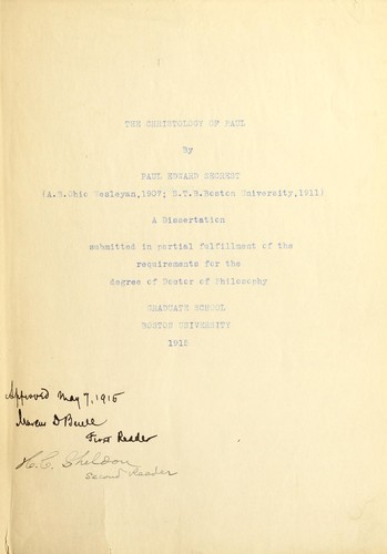 The Christology of Paul