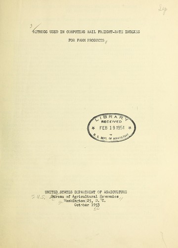 Methods of computing rail freight-rate indexes for farm products