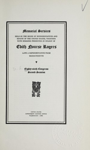 Memorial services held in the House of Representatives and Senate of the United States