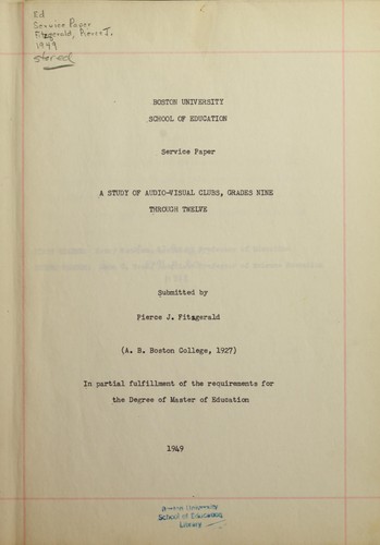 A study of audio-visual clubs