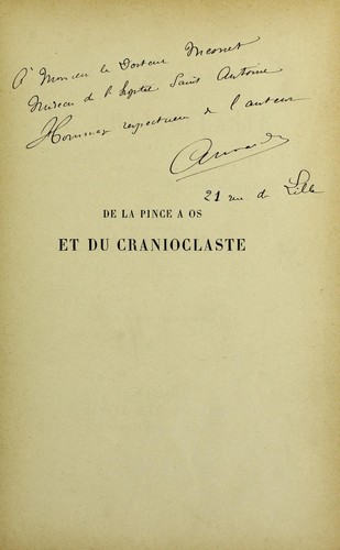 De la pince ©  os et du cranioclaste