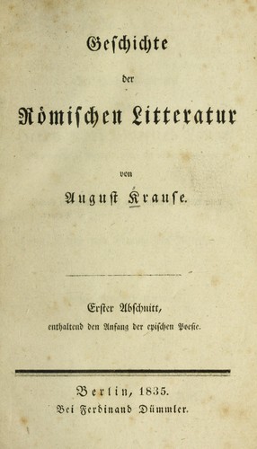 Geschichte der ro mischen litteratur