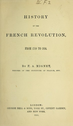 History of the French Revolution, from 1789 to 1814