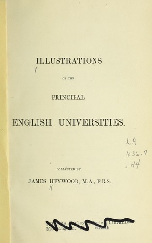 Illustrations of the principal English universities