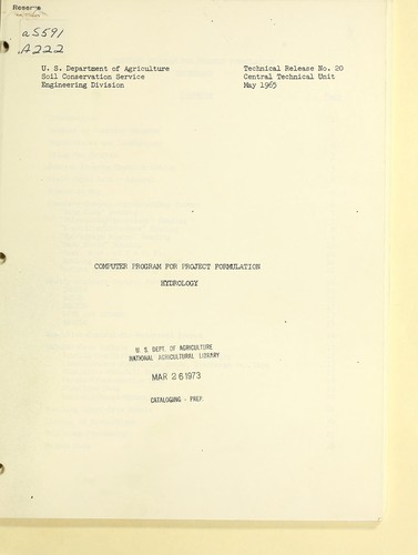 Computer program for project formulation