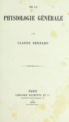 De la physiologie g©♭n©♭rale
