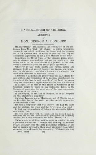 Lincoln: lover of children