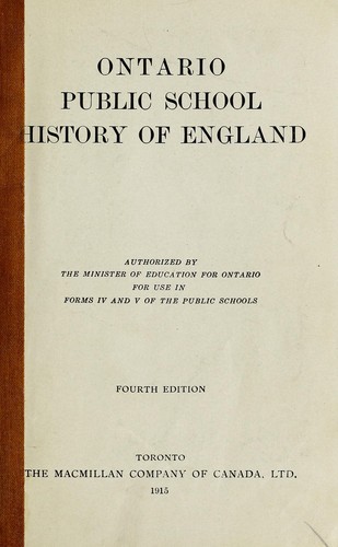 Ontario public school history of England