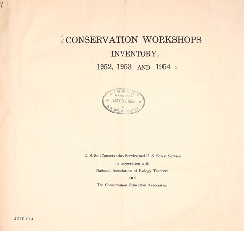 Conservation workshops inventory, 1952 1953 and 1954
