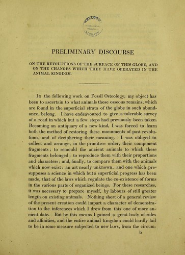 Researches into fossil osteology, partially abridged and re-arranged