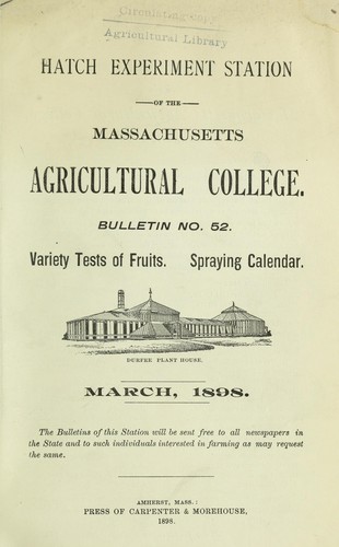 Variety tests of fruits ; Spraying calendar