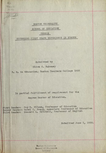 Extending first grade experience in number