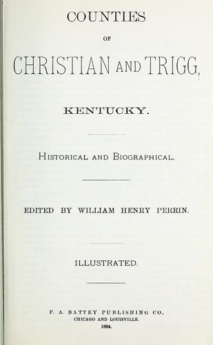 Counties of Christian and Trigg, Kentucky.