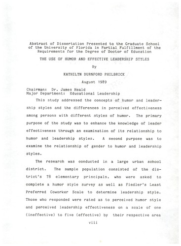 The use of humor and effective leadership styles