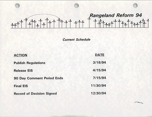 Range program presentation, rangeland reform '94