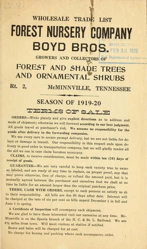 Wholesale trade list