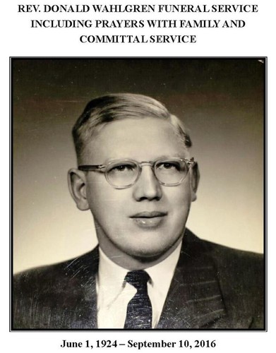 Funeral Services for Rev. Donald Wahlgren