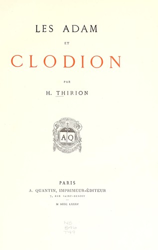 Les Adam et Clodion