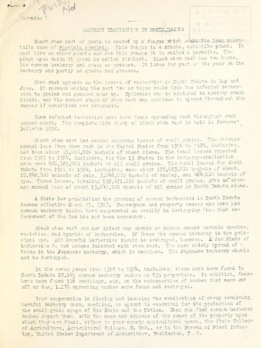 Barberry eradication in North Dakota