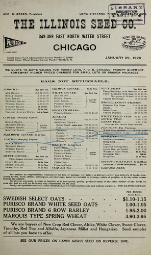 The Illinois Seed Co. [special price lists]
