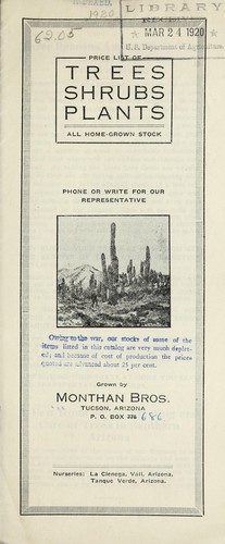 Price list of trees, shrubs, plants