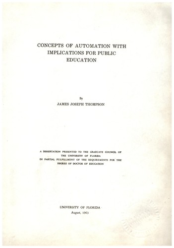 Concepts of automation with implications for public education