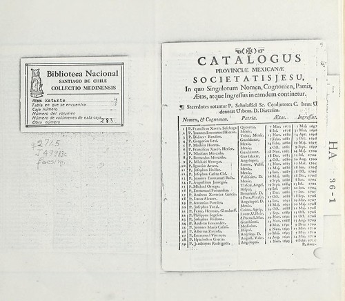 Catalogus provinciae mexicanae Societatis Jesu