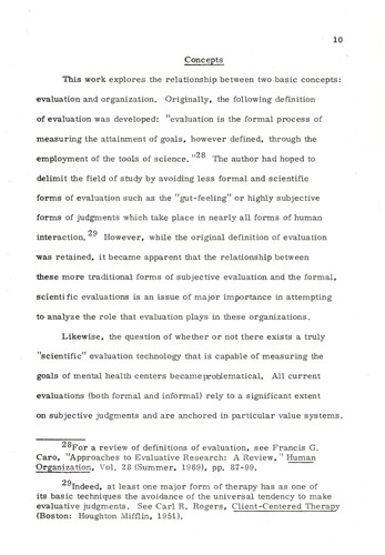 Evaluation and organizations