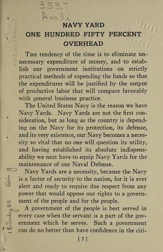 In navy yards what is overhead to productive labor
