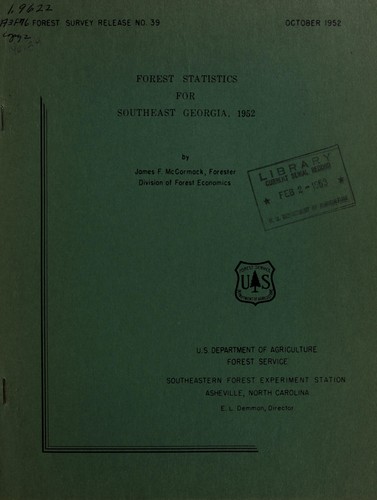 Forest statistics for southeast Georgia, 1952