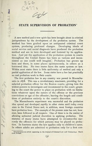 State supervision of probation