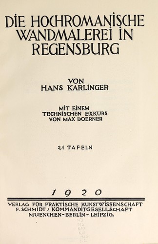 Die hochromanische Wandmalerei in Regensburg.