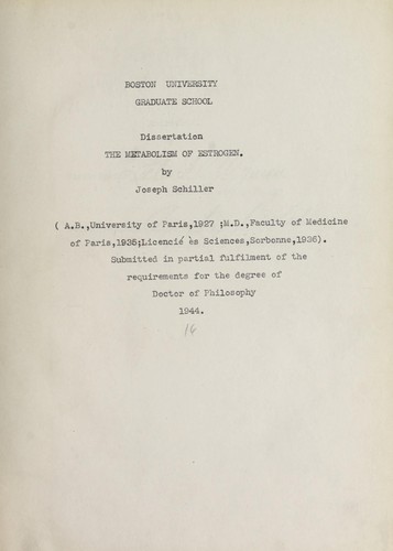 The metabolism of estrogen