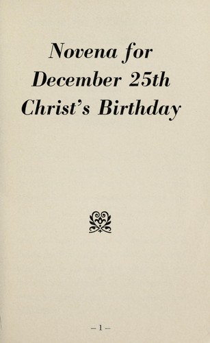 Novena for December 25th